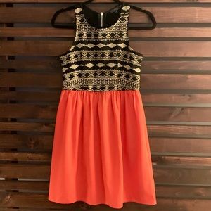 THML Dress size Small Aztec Color block coral